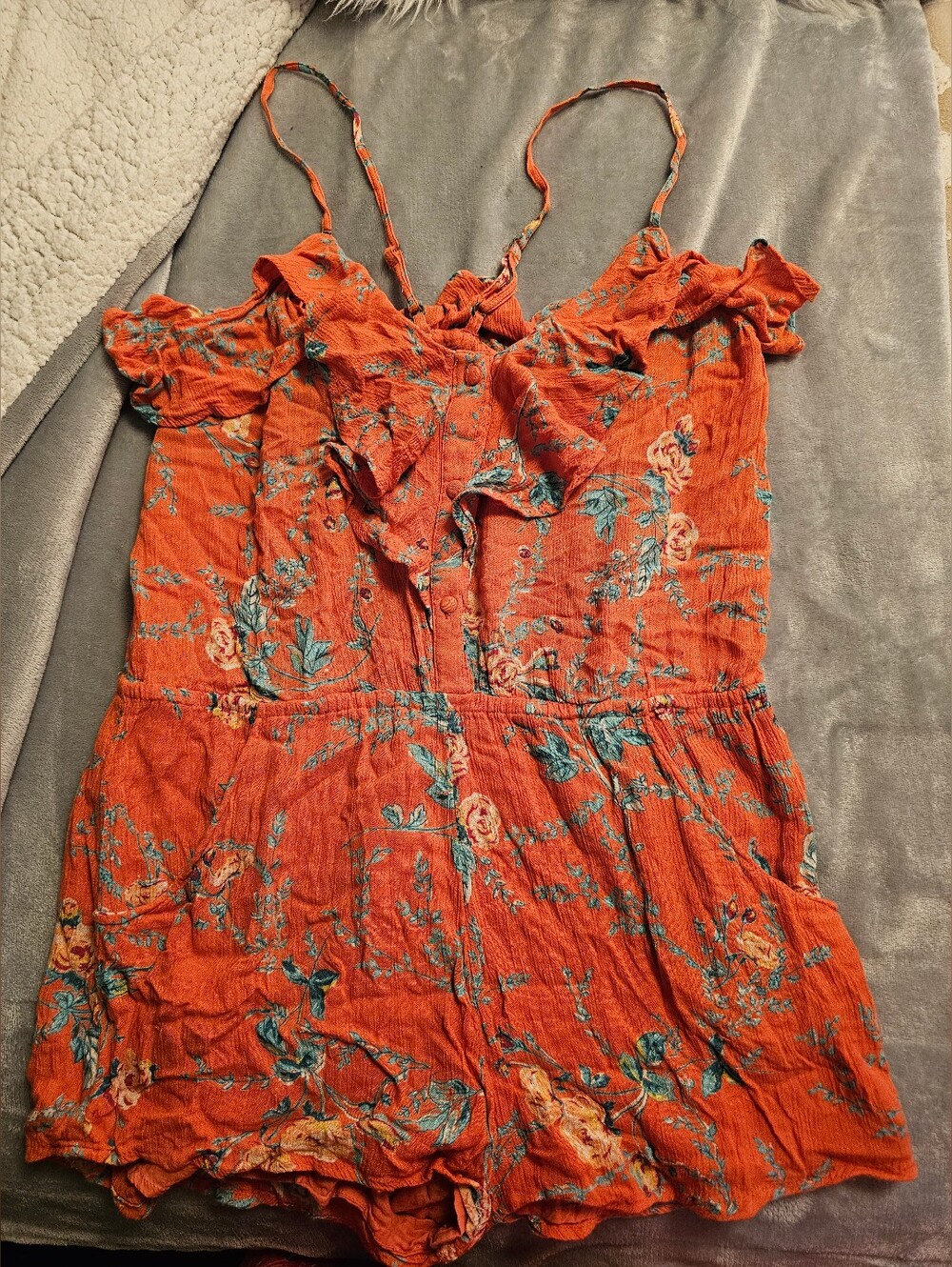 Coral Floral Billabong Beach Romper! Size M